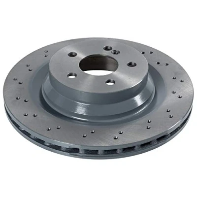 Image of 2114231012, 2114231112, A2114231012, A2114231112 Brake disc FEBI BILSTEIN 43897 Rear Axle 330mm 26mm 5 Hole 112mm perforated/vented Coated High carbon