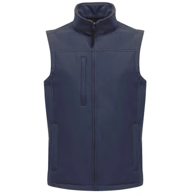 Image of Regatta Mens Flux Softshell Bodywarmer / Sleeveless Jacket (Water Repellent &amp; Wind Resistant) (Navy/Navy) Size Large