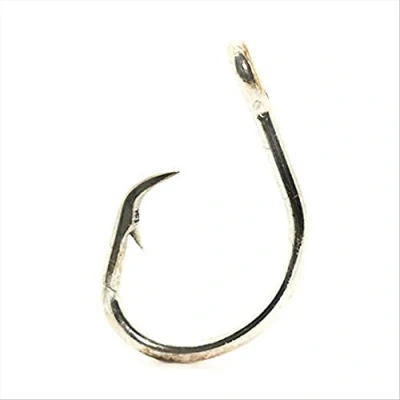 Image of Mustad Classic 2 Extra Strong in Line Point Duratin Circle Fishing Hook For Heavy Tuna Fewer Deep Hooks Catch and Release, [Size 10/0,Pack 100]