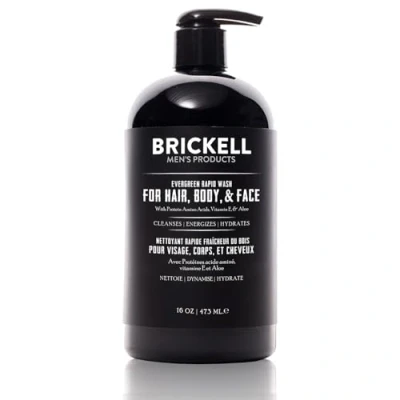 Image of Brickell Men&#039;s Rapid Wash, Natural and Organic 3 in 1 Body Wash Gel for Men, 473 ml, Evergreen Scent