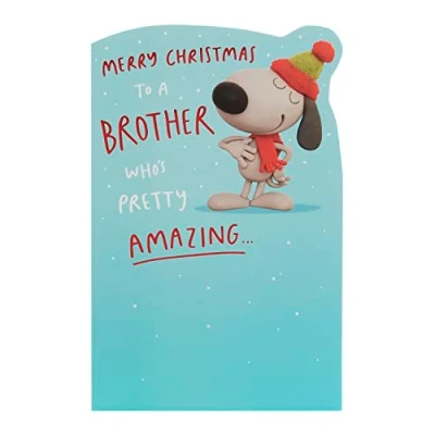 Image of UK Greetings Christmas Card for Brother Funny Design