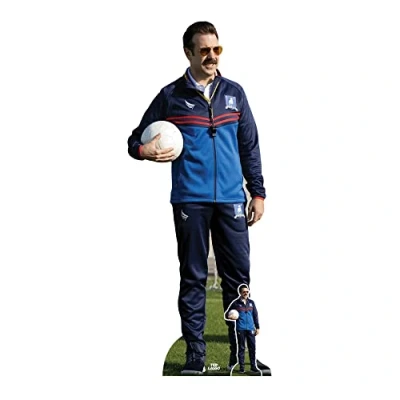 Image of STAR CUTOUTS Ted Lasso Jason Sudeikis with Football Lifesize Cardboard Cutout