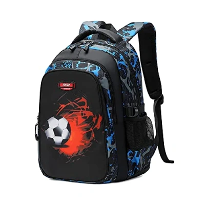 Image of Asge School Bags for Boys Large Backpack Teenage Girls Multi Pocket Travel Activity Back Packs Men Football Print Kids Rucksack Laptop 15.6 Inch