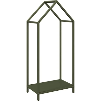 Image of vidaXL Firewood Rack Olive Green 40x25x90 cm Cold rolled steel