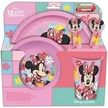 Image of Stor Minnie Mouse 5pcs Kids Lunch Breakfast Dinner Tableware Set Plate, Bowl, Cutlery &amp; Tumbler, BPA Free, Children, Baby