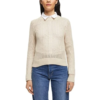 Image of ESPRIT Women&#039;s 013ee1i315 Sweater, Light Taupe, L
