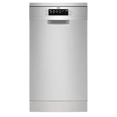 Image of AEG Series 7000 GlassCare Freestanding Slimline Dishwasher Stainless Steel