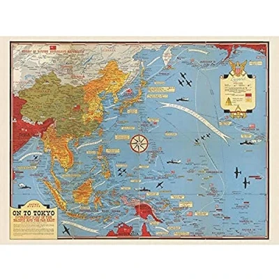 Image of Artery8 Map Turner 1944 War WWII On To Tokyo Pacific Unframed Wall Art Print Poster Home Decor Premium
