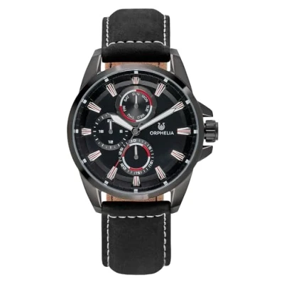 Image of Orphelia Men&#039;s Multi Dial Quartz Watch with Leather Strap OR71900