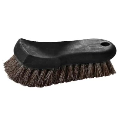 Image of Car Cleaning Brush Soft Horse Hair Detailing Non slip Handle Wash Vehicle Sofa Leather Fabric Tool for Seats, Furniture,
