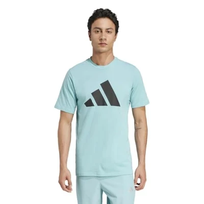 Image of adidas Men&#039;s Train Essentials Feelready Logo Training Tee, Mint ton/Black, M