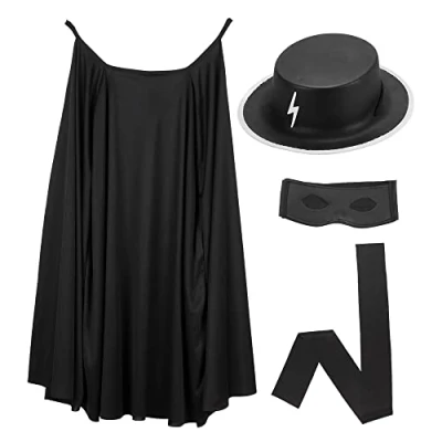 Image of Black Bandit Accessory Set for Zorro Fancy Dress