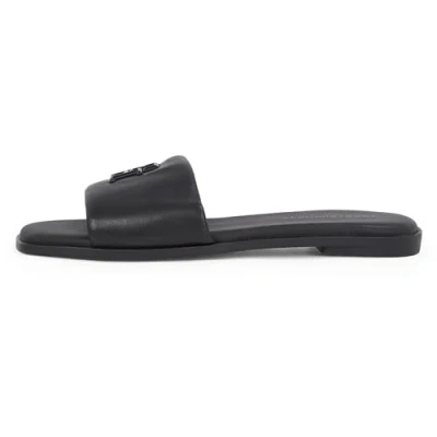 Image of Tommy Hilfiger TH LOGO Hardware Mules, Women&#039;s, Size: 3.5, Black Leather