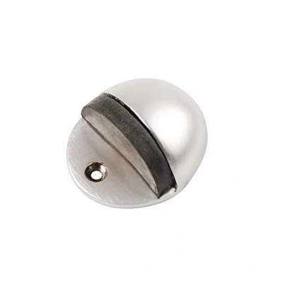 Image of Excel Floor Mounted Oval Hooded Door Stop, Satin Chrome Plate