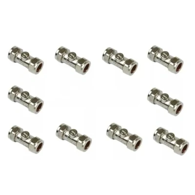 Image of TC 15mm Isolation Valves 10pcs Chrome Isolating Compression