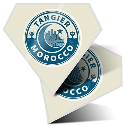 Image of 2 x Diamond Stickers 7.5 cm Morocco Tangier Travel Fun Decals for Laptops,Tablets,Luggage,Scrap Booking,Fridges, 7446