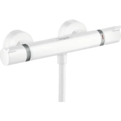 Image of hansgrohe Ecostat Thermostatic Shower Mixer Comfort for Exposed Installation, Matt White, 13116700