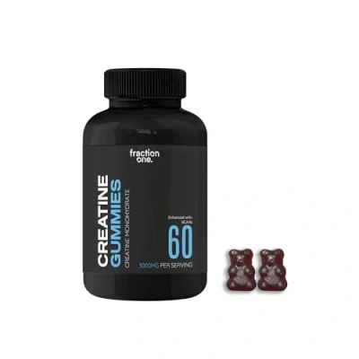 Image of Creatine Gummies 3000mg 60 30 Days Supply Monohydrate Berry Flavoured Pre Workout Gym Supplement for Men &amp; Women Vegan Chews Chewable Max recommneded Strength