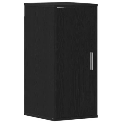 Image of vidaXL Shoe Cabinet Black Oak Look 32 x 35 70 cm Wood Material Rack Storage