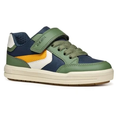 Image of Geox J Arzach BOY A Sneaker, Blue/Green, 0 UK