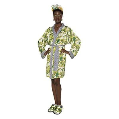 Image of Groovy Frida Kahlo Bonito Bathrobe Satin House Coat Night Gown New