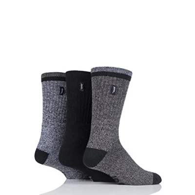 Image of 3 Pair Black Terrain Leisure Socks Men&#039;s 6 11 Mens Jeep