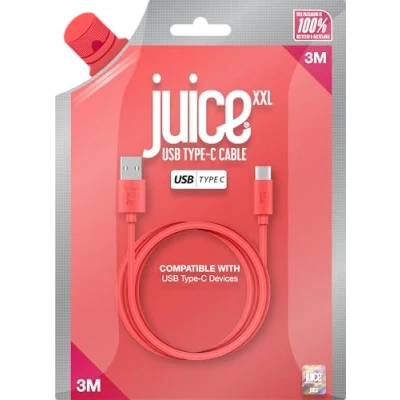 Image of Juice USB Type C 3m Charger and Sync Cable for Samsung Galaxy S20, S10, S9, S8, S20 Plus, Huawei P30, P20, Sony, Apple Ipad 2020, Pro Air 2020 Coral
