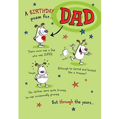 Image of Piccadilly Greetings Whimsical Birthday Card Dad 9 x 6 inches