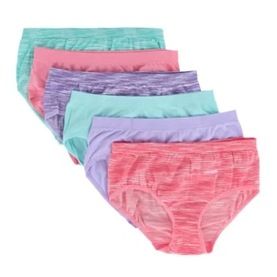 Image of Fruit of the Loom Girls 6 Pack Seamless Briefs, 14/16, Assorted