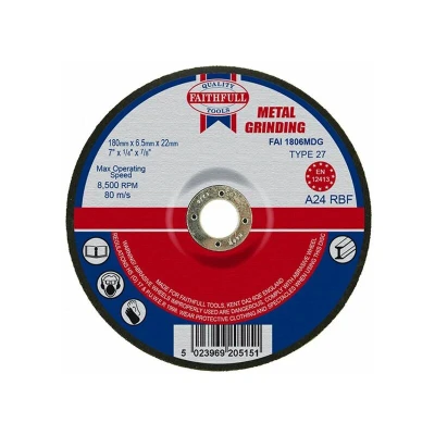 Image of Faithfull Depressed Centre Metal Grinding Disc 180 x 6.5 22.23mm FAI1806MDG