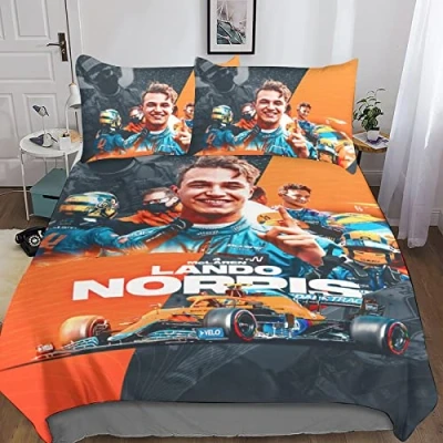 Image of BYTUGI F1 Racing Duvet Cover Set 3D Drivers Kids Bedding Ultra Soft Microfiber Polyester Comforter Quilt with Zipper Closure Double（200x200cm）