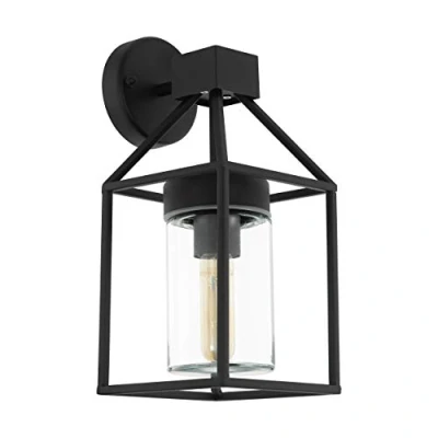 Image of Eglo Outside Wall Light, zinc Plated Steel, 60 W, Black 97296