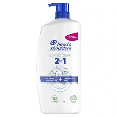 Image of Head &amp; Shoulders Classic Clean Anti Dandruff 2 in 1 Shampoo, 1000 ml