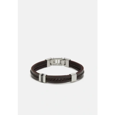 Image of Fossil TONE Bracelet, Men&#039;s, Size: One Size, Brown