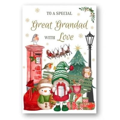 Image of Second Ave Great Grandad Christmas Winter Postbox Xmas Holiday Festive Greetings Card