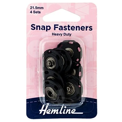 Image of Snap Fasteners: Sew on: Plastic: 21.5mm: Black: Pack of 4