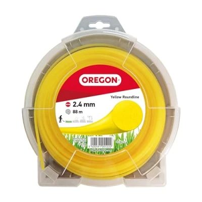 Image of Oregon Yellow Round Strimmer Line Wire for Grass Trimmers and Brushcutters, Professional Grade Nylon, Fits Most Strimmers, 2.4 mm x 88 m (69 364 Y)
