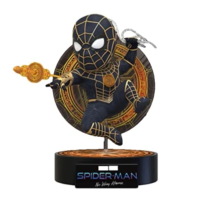Image of Beast Kingdom Spider Man No Way Home EA 041 Blk &amp; Gold Suit Action Figure
