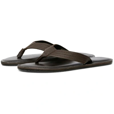Image of Jack &amp; Jones Tbar sandals, Men&#039;s, Size: 10, Brown stone Leather
