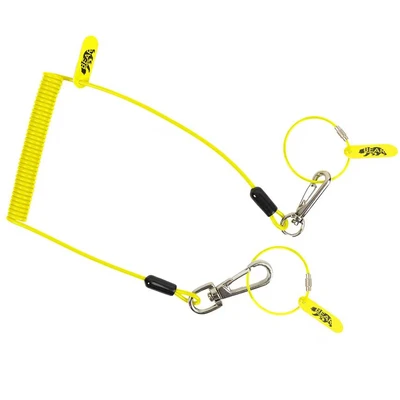Image of BearTOOLS Lightweight Coil Lanyard Tough Scaffold Leash with Dual Clip Points, Coiled to Reduce Snagging, Ultra Durable, Premium Quality Tether, Ideal for Items up 0.9kg, Tools, Construction (1)
