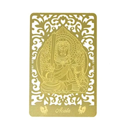 Image of juanxian Feng Shui Bodhisattva Rooster (Acala) Printed Golden Card W4122