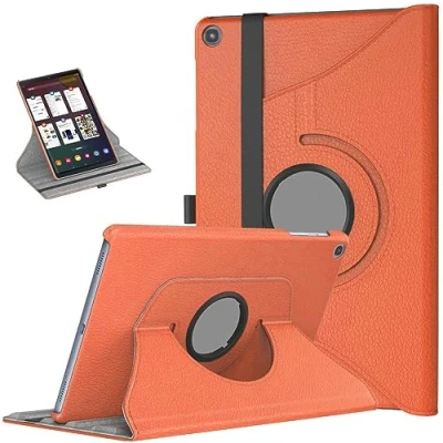 Image of Case for Samsung Galaxy Tab A7 10.4 (2020) T500 T505 360 Rotate Leather Stand Cover (Orange)