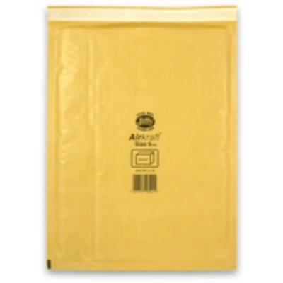 Image of Jiffy Airkraft Lightweight Postal Bag for Books Box of 50 Size 5, Gold, 260 x 345mm
