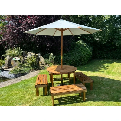Image of Charles Taylor Knights Eight Seater Round Table Set W2300 D2300 H800 Weight 62kg