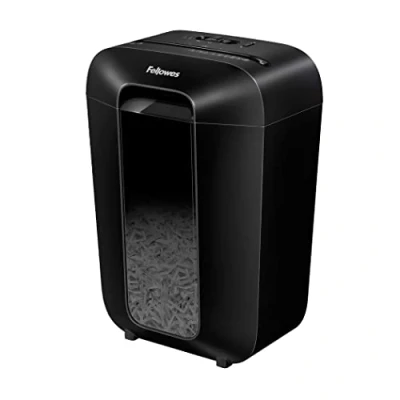 Image of Fellowes Paper Shredder for Home Office Use 11 Sheet Cross Cut and Deskside with 18 Litre Bin Safety Lock Powershred LX70 High Security P4 Black