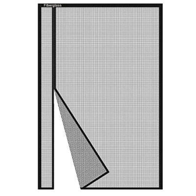Image of Risareyi Side Opening Magnetic Fly Screens for Doors 90x210cm, Reinforced Black Fibreglass Mesh, Reversible Door Screen Curtain Patio Mosquito Net Anti Keep Bugs Out