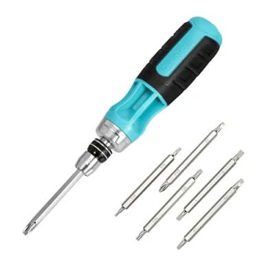 Image of DURATECH Ratchet Screwdriver, 12 in 1 Multi Bit Ratcheting Screwdriver Set with Quick Load Mechanism, All One Premium S2 Bits(Phillips/Slotted/Torx)