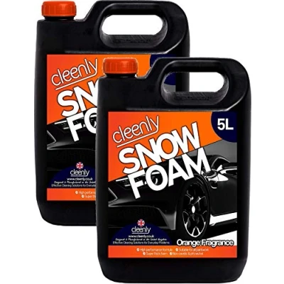 Image of Cleenly Orange Snow Foam High Performance Formula with Super Thick Non Caustic &amp; pH Neutral Car Cleaning Pre Wash Shampoo 2 x 5 Litres