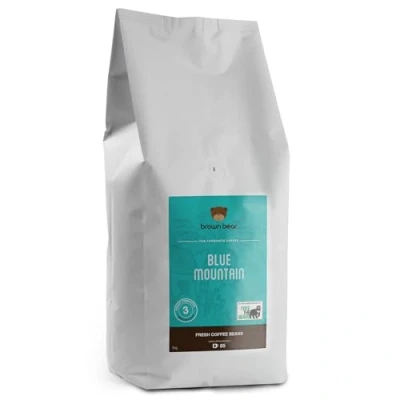 Image of Blue Mountain Medium Roast Coffee Beans 1kg Brown Bear for All Machines Strength 3 Donation to Free The Bears 100% Arabica