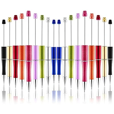 Image of NEYOANN Plastic Beadable Pen Bead Pens Ballpoint for Kids Students Presents Office School Supplies, 20Pcs